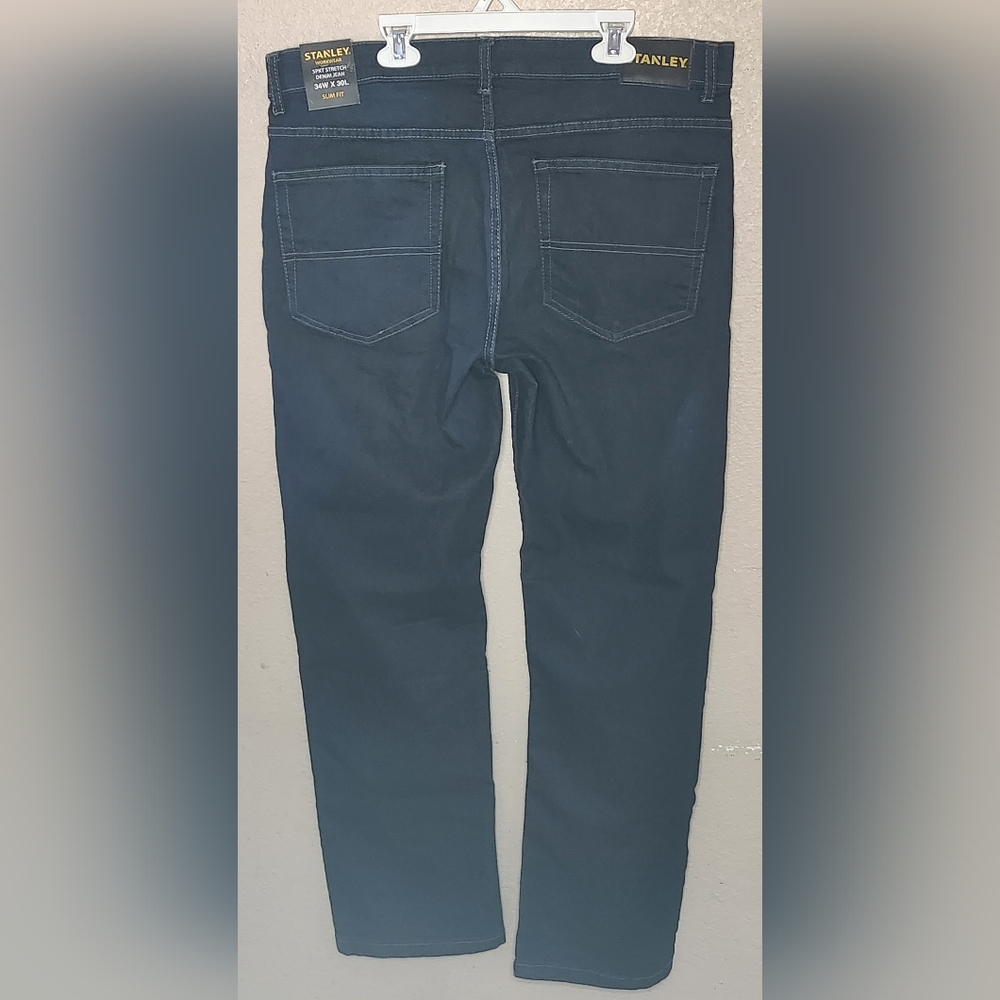 Stanley Men's Workwear stretch Flex Technology Blue denim jeans Size 34 X 30 - Picture 3 of 15